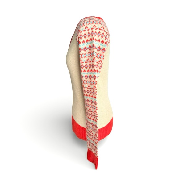 Urban Outfitters Cream and Orange V-Neck Sweater - Picture 5 of 9